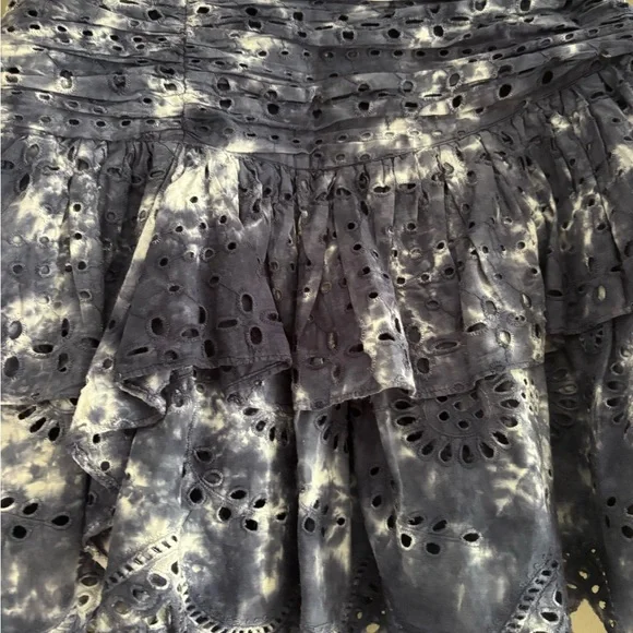 LoveShackFancy Navy Tie-Dye Ruffle Skort - Picture 2 of 5